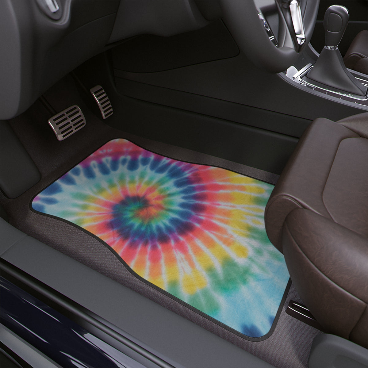 Tie-Dye Car Floor Mat, Aesthetic Abstract art Car Floor Mat, Minimalist Car Accessories,Retro Tie-Dye Car Decor,Interior car decor