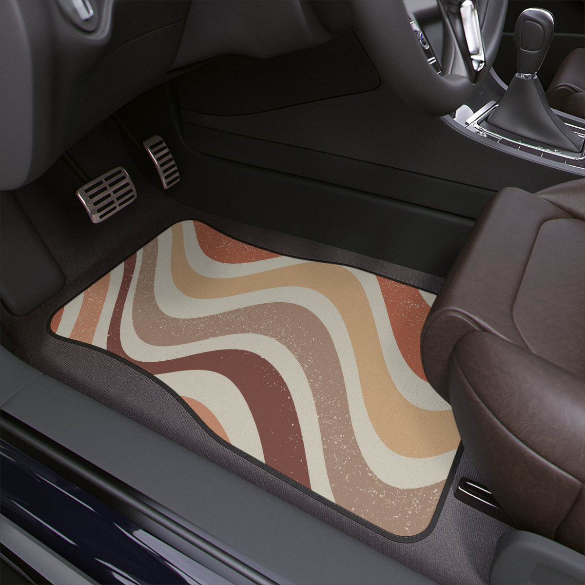 Beige Boho Car Floor Mat,Aesthetic Retro Car Mat,Cute Y2K Car Accessories,Girly Car accessories,cute interior car decor,Neutral color decor