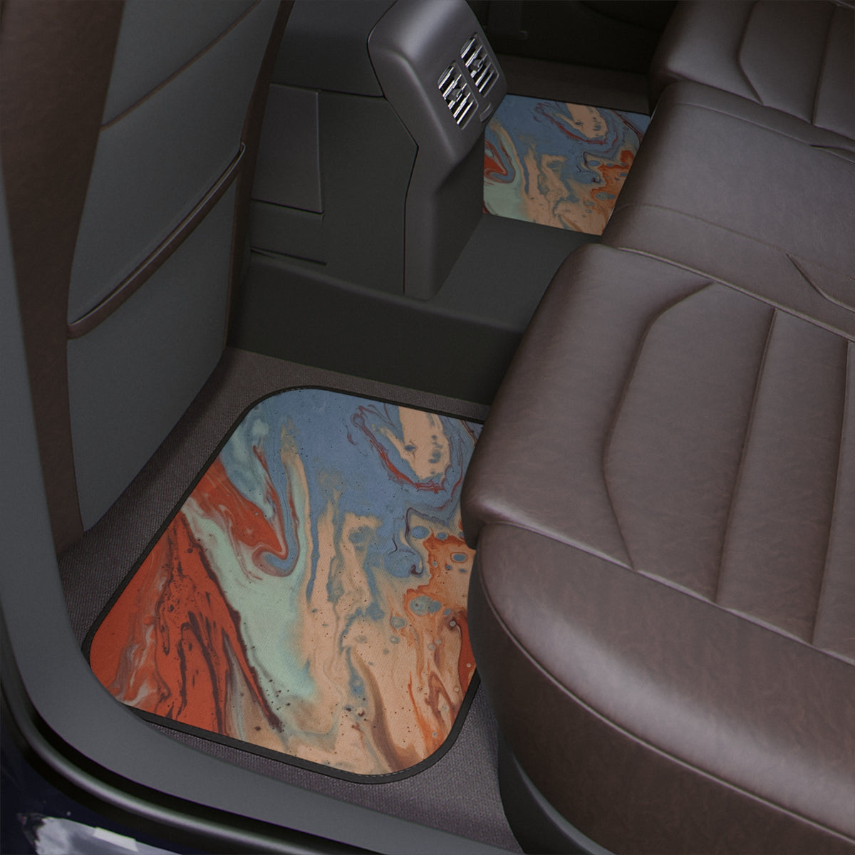 Aesthetic Marble Texture Car Floor Mats, Minimalist Red Abstract Art Car Floor Mats,Modern Art Car Accessories, Retro Car accessories