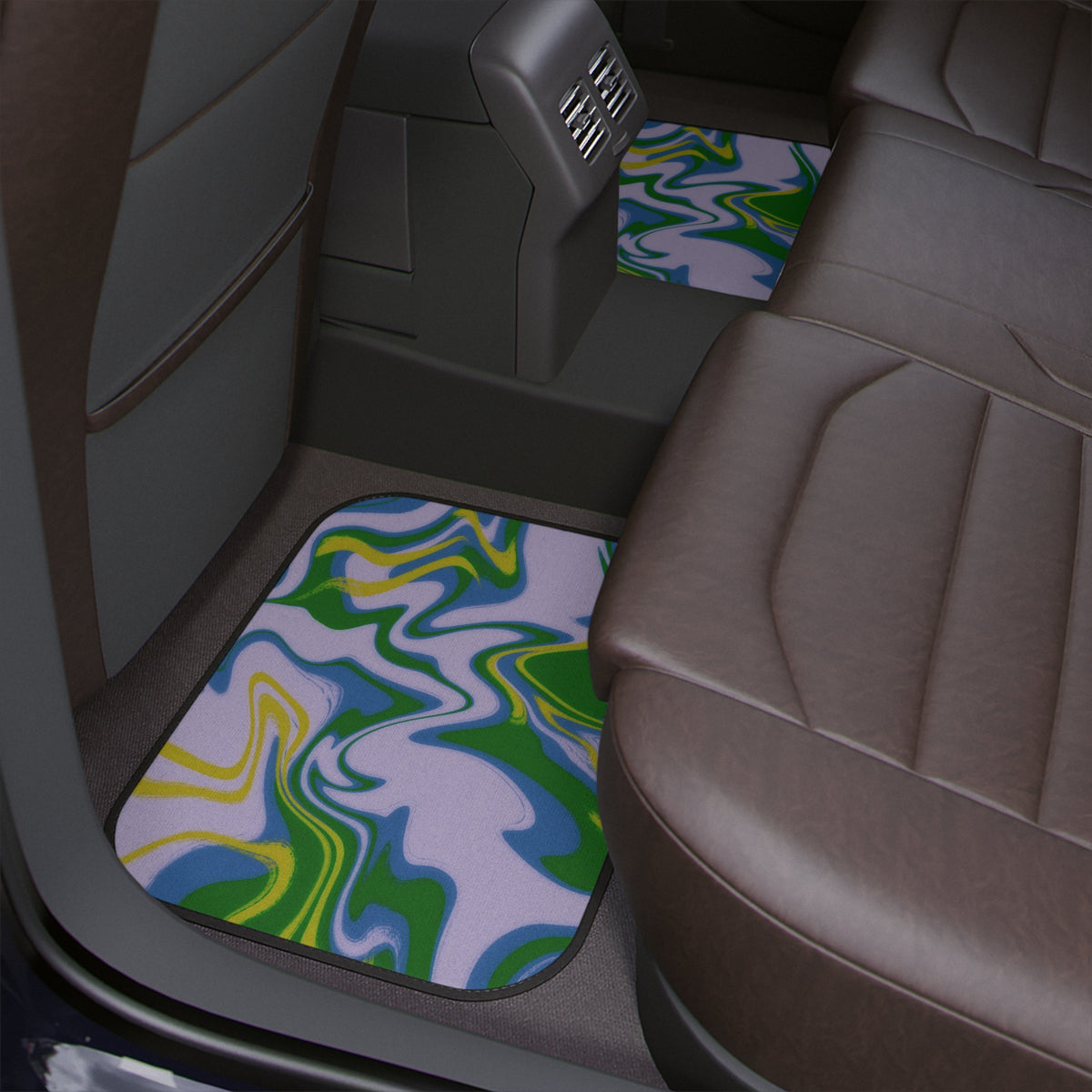 Green Aesthetic Marble Texture Car Floor Mats, Minimalist Abstract Art Car Floor Mats,Modern Art Car Accessories, Retro Car accessories