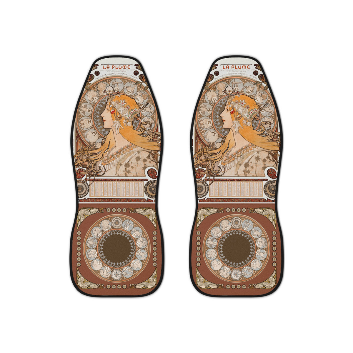 Alphonse Mucha Zodiaque Car seat cover,La Plume car seat cover,Famous painting car decorations,Retro Vintage Pattern car seat,New car gift