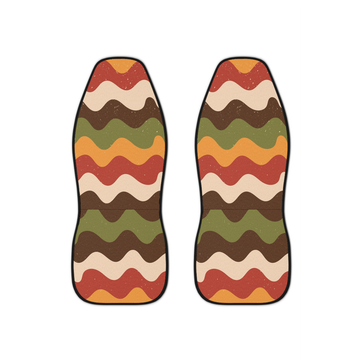 Retro Groovy Waves Boho Car Seat Covers Set, Aesthetic Car Seat Cover, Y2k Car Accessories, Good vibes cute car seat decoration