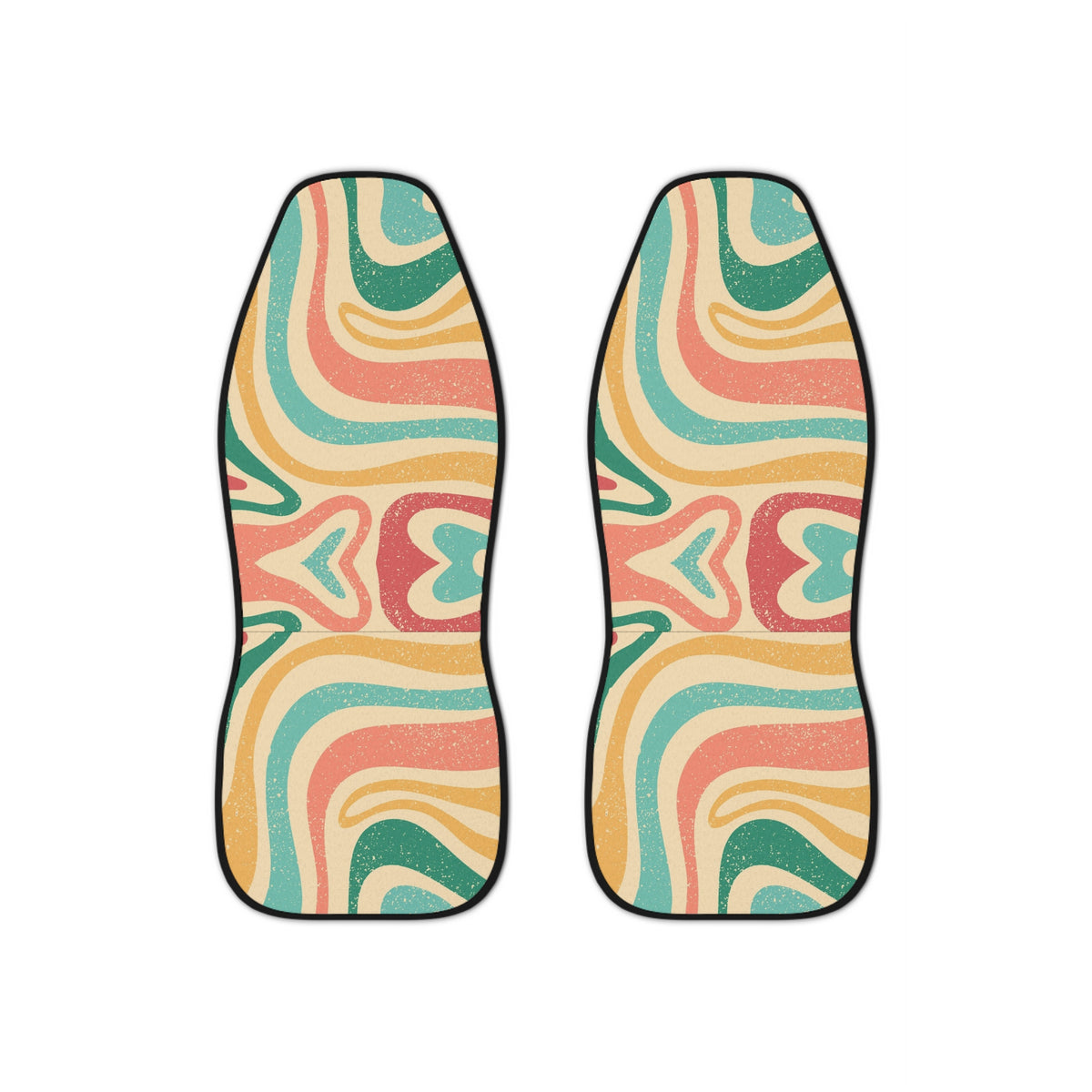 Abstract Groovy Car Seat Covers Set,Aesthetic Retro Wavy Car Seat Covers,Boho Car Decorminimalist car seat cover,Cute car accessory