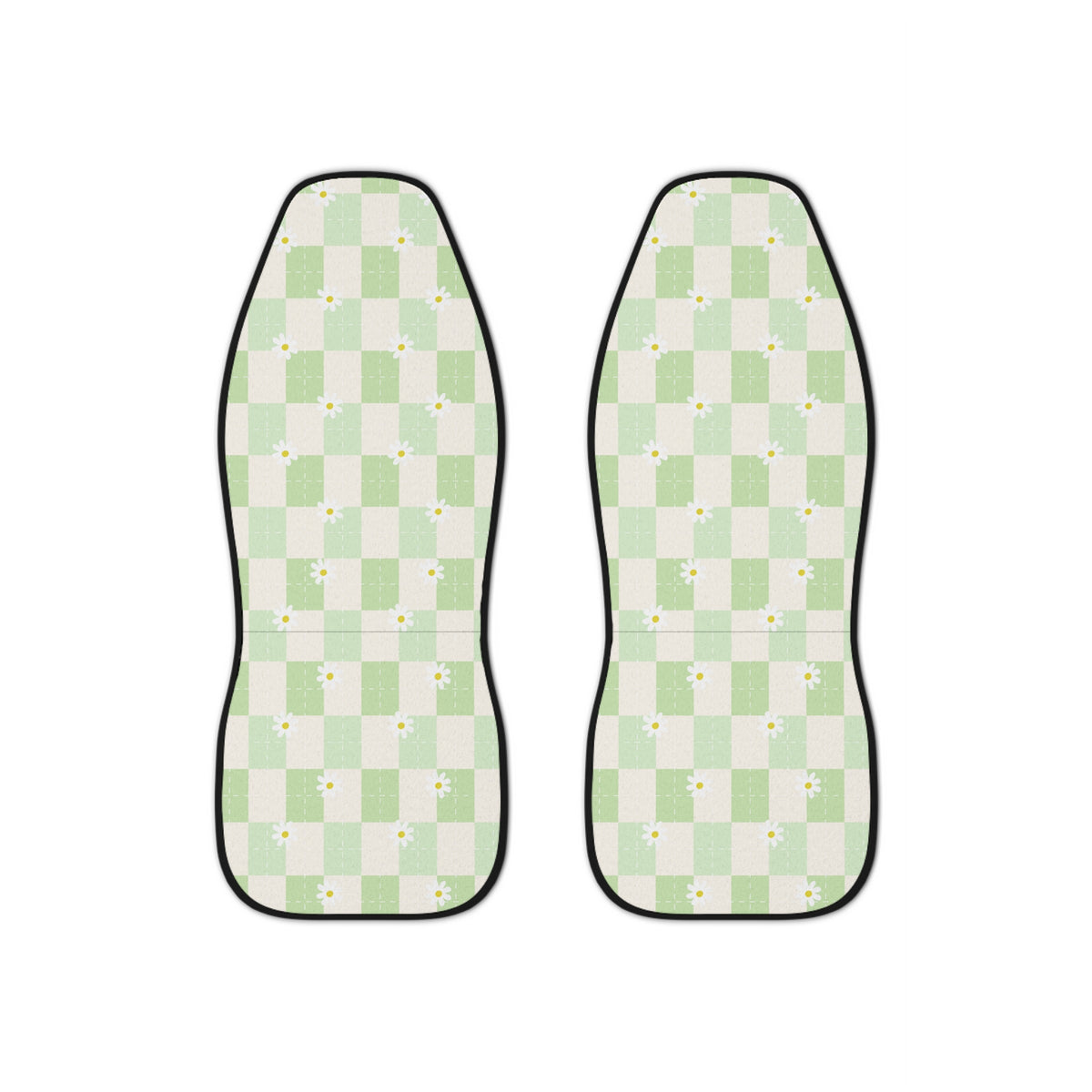 Lime Green Car Seat Cover Set,Y2k Checkered Flower Car Driver Seat Cover,Cute Girly Car Interior Decor,Aesthetic Car Accessory For Women