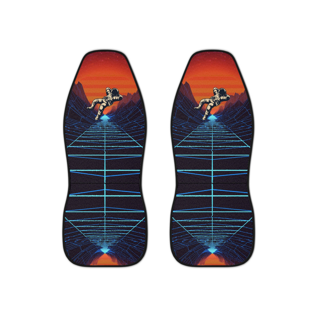 Funky Astronaut Car Seat Covers Set,Aesthetic Futuristic Neon Car Driver Seat Cover,Cool 80s Retro Car Decor,Car Accessory For Men Women