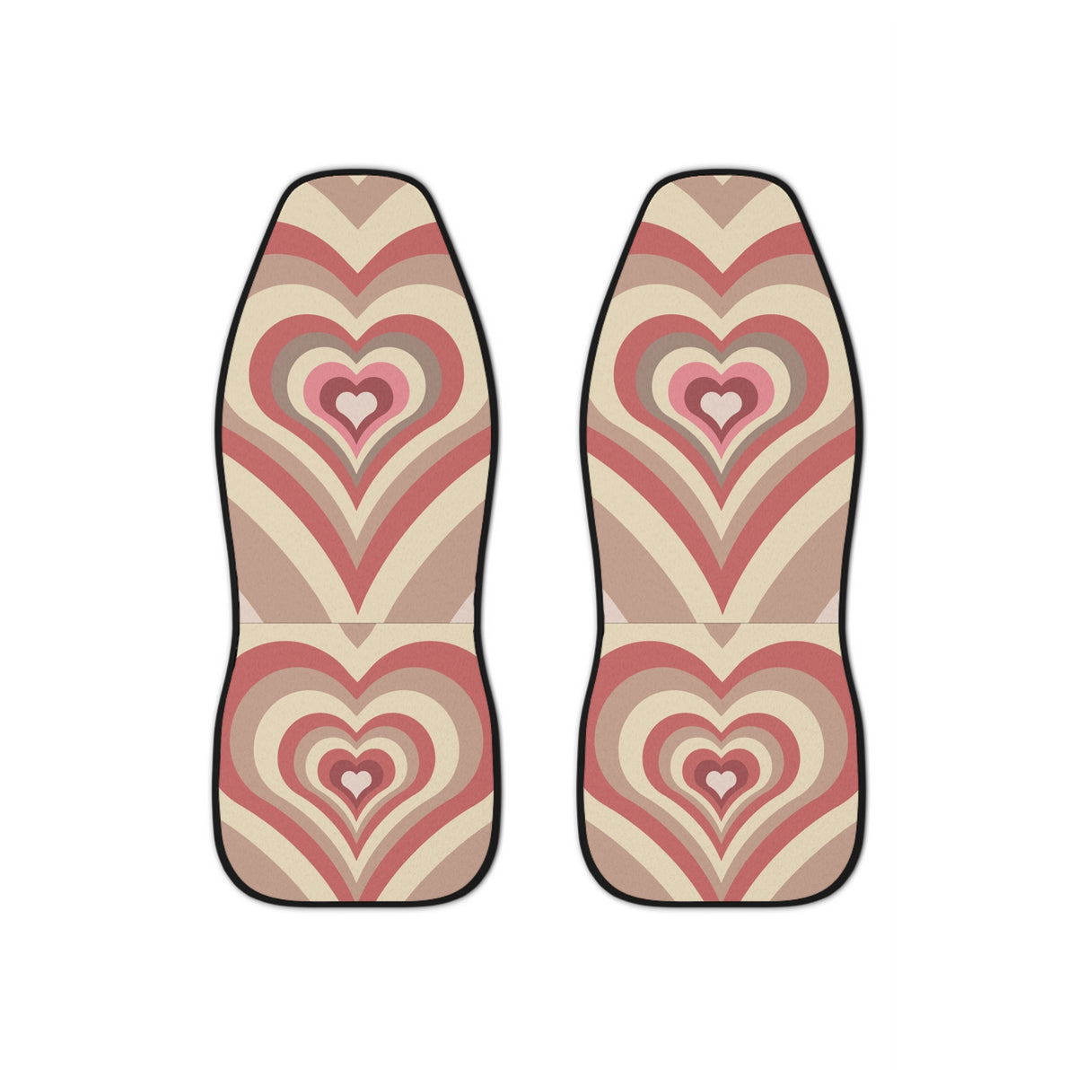 Good Vibes Boho Car Seat Covers Set of 2,Aesthetic 70s Groovy Heart Car Seat Cover,Beige Pink Car Seat,Y2K Retro Vintage car accessories