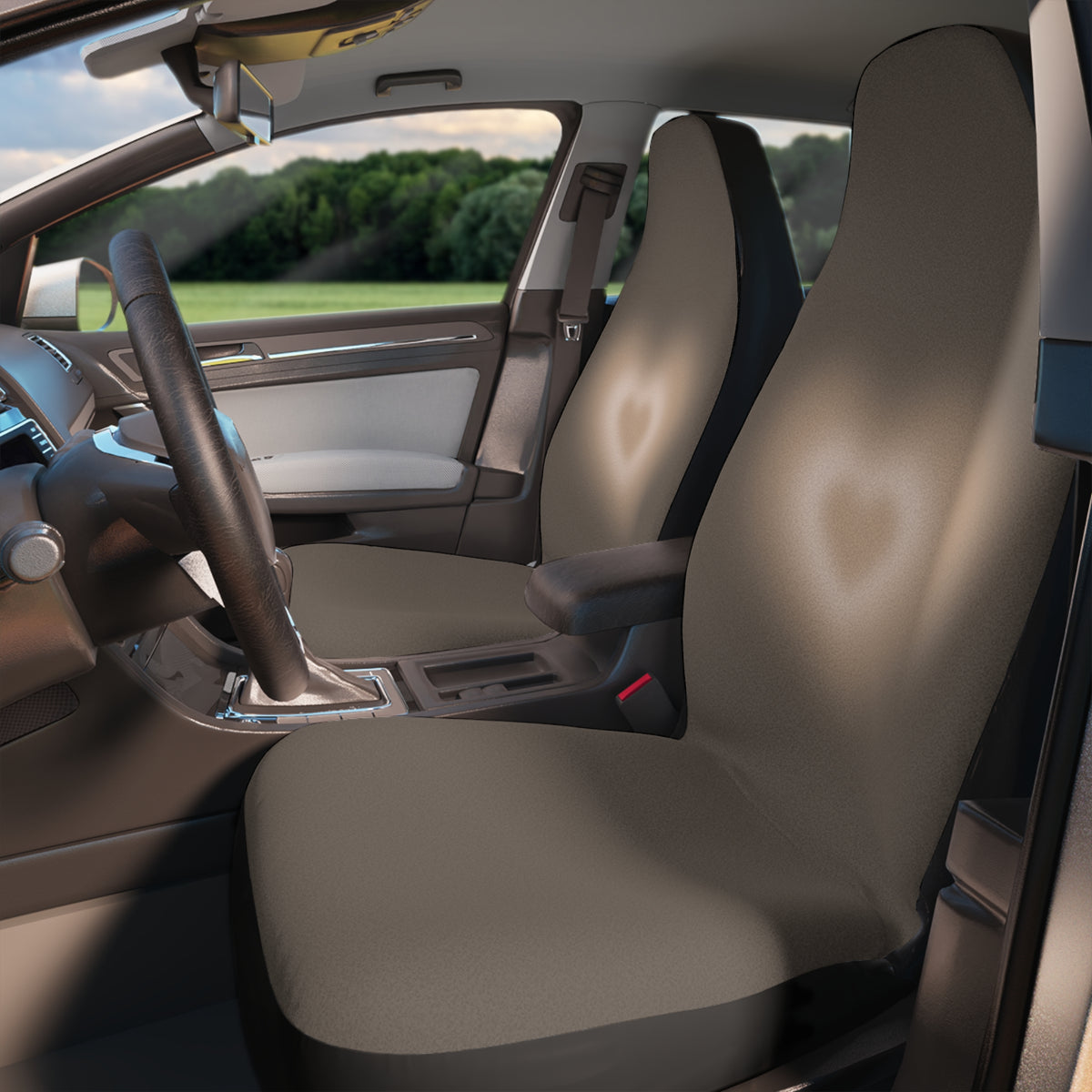 Creamy Espresso Car Seat Covers Set, Aesthetic Y2K Car Seat Cover,Cute Girly Car accessory,Beige Car Interior Decor,Boho Good Vibe Retro Car