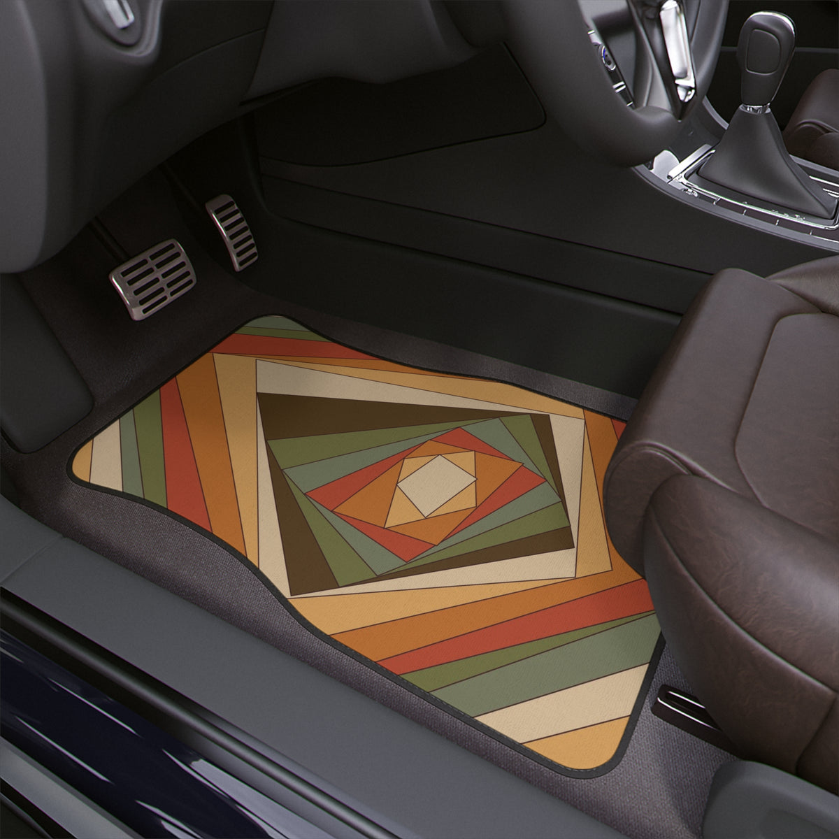 Vintage Retro Car Floor Mat,Cute Psychedelic funky Car Accessories,Abstract art Car floor mat,funky cute interior car decors,Aesthetic Retro