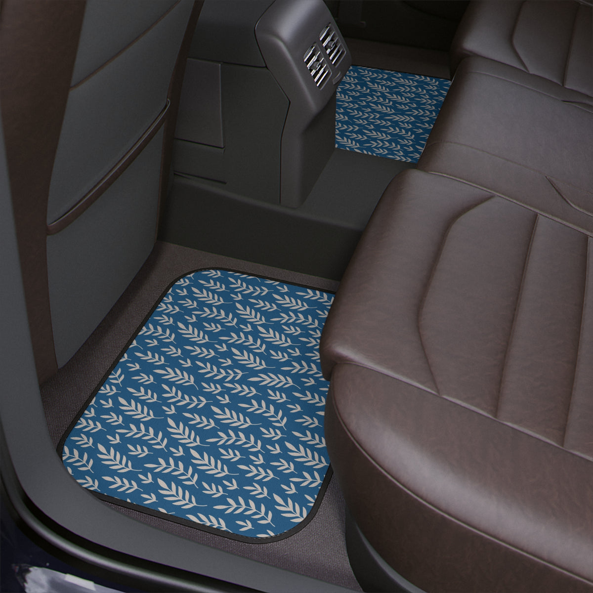 Blue Boho Car Floor Mats, Aesthetic Blue Floral Car Floor Mats,Minimalist Car Accessories,Cute Retro Car Decor for women,Gift For New Driver