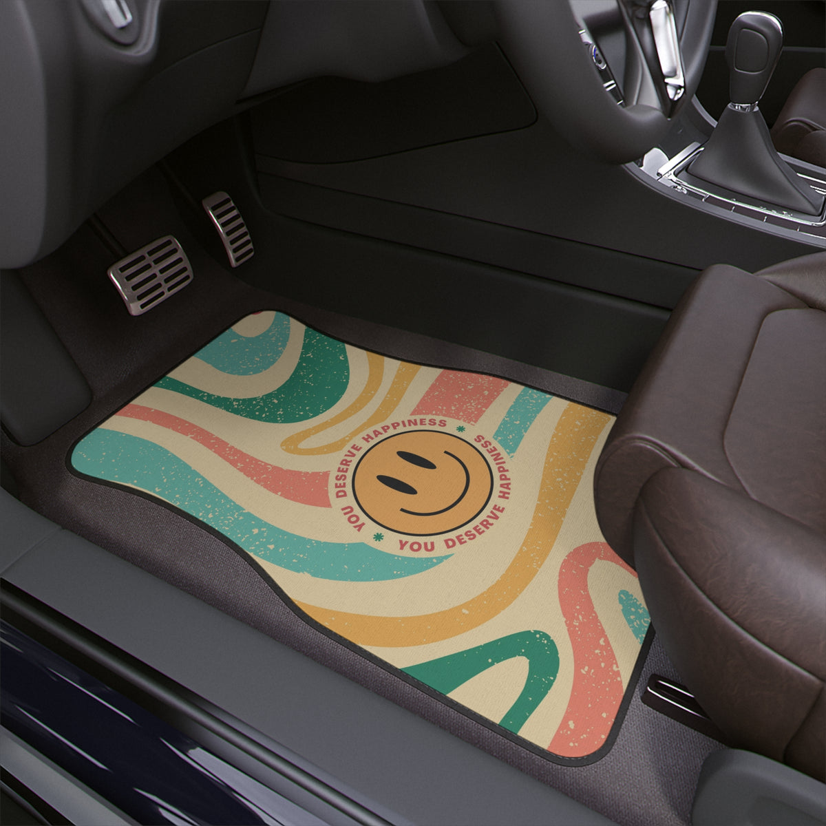 Boho Car Floor Mat,Aesthetic Retro Car Floor Mat,Cute Y2K Car Accessories,Girly Car accessories,cute interior car decor,funky hippie car mat