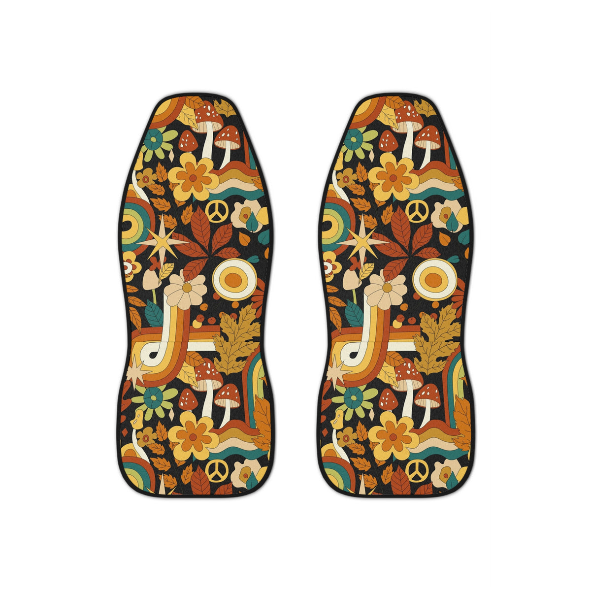 Boho Flowers Car Seat Covers Set of 2, Aesthetic Y2K Floral Mushroom Car Seat Cover,Y2K Car Decor,Gift for new driver, Retro car seat decor