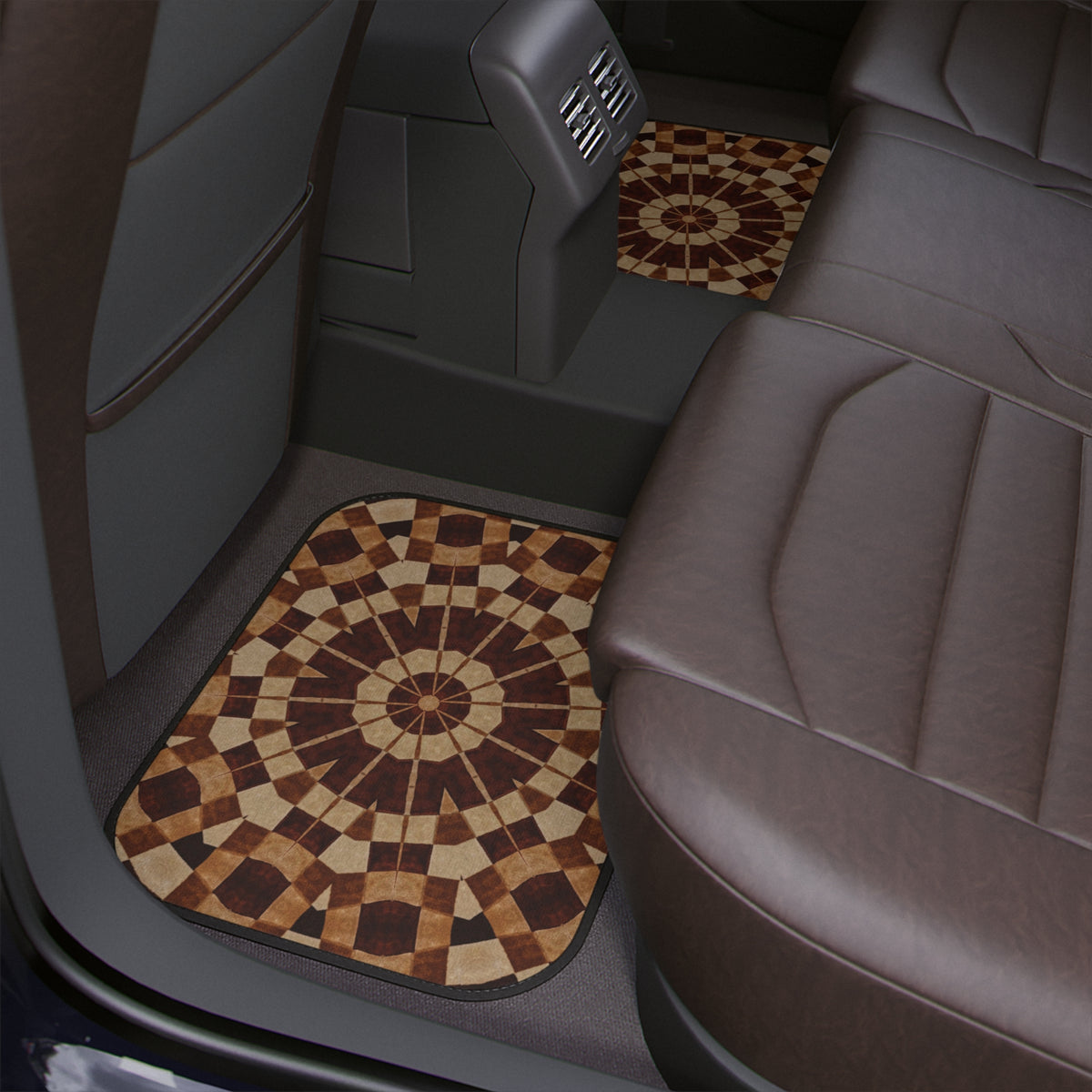 Boho Car Floor Mats, Aesthetic Beige Pattern Car Floor Mats,Retro Abstract Art Car Accessories,Vintage Car Decor,MidCentury Modern Car Decor