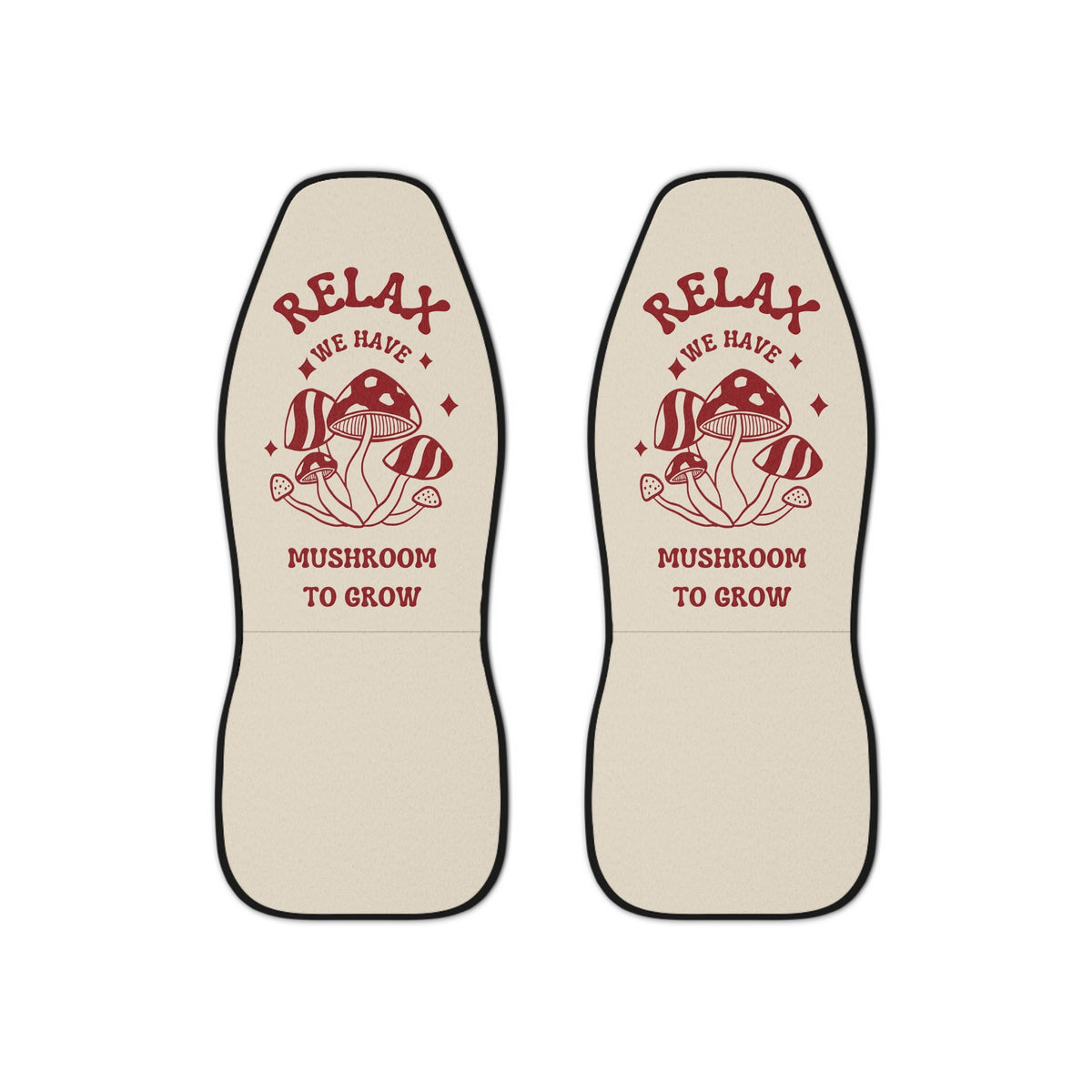 Good Vibes Boho Car Seat Covers Set of 2,Aesthetic Mushroom Car Seat Cover,Beige Car Seat,Retro Vintage car accessories,mushroom car decor