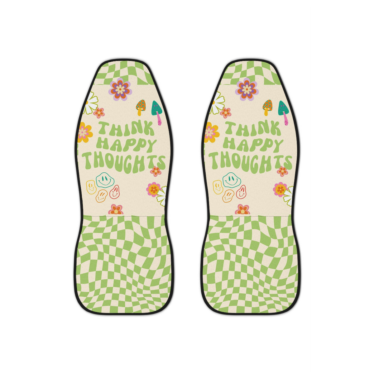 Good Vibes Boho Car Seat Covers Set of 2, Aesthetic Y2K Groovy Floral Car Seat Cover, Gift for new driver, Y2K Retro Vintage car accessories