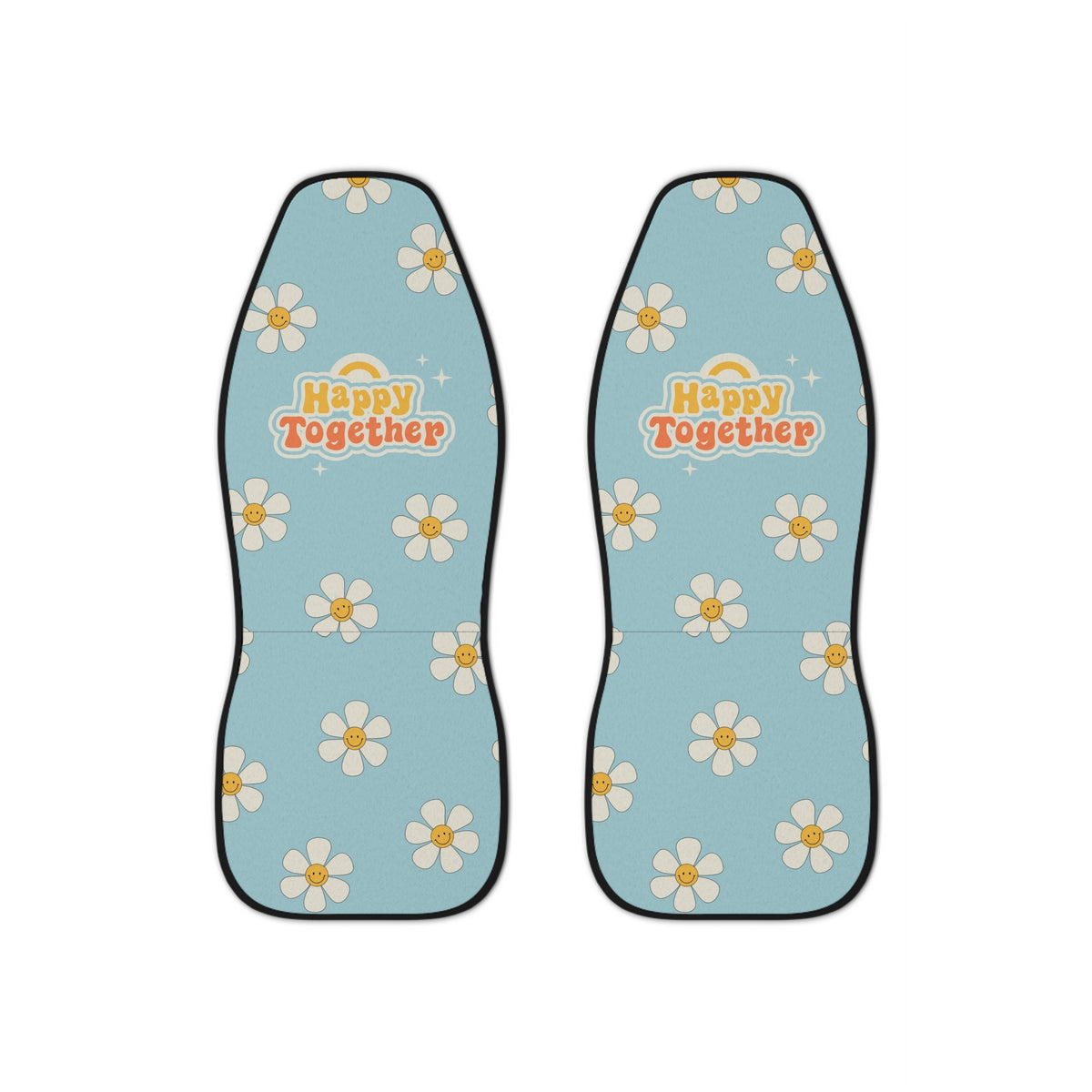 Retro Y2K Cute Car Seat Covers Set, Aesthetic flower Car Seat Cover, Car Accessories for women, Good Vibes boho car Decoration