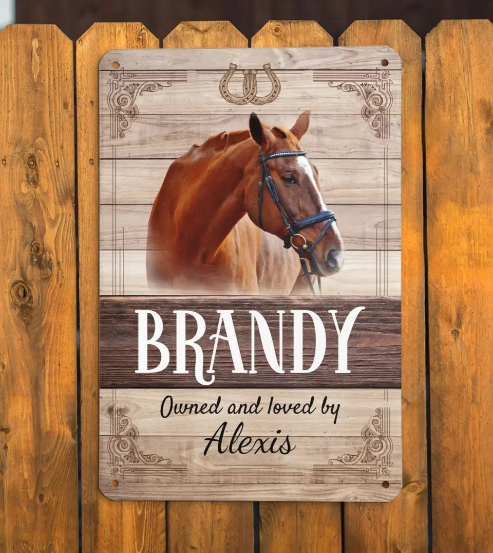 Personalized Custom Horse Stall Name With Photo Aluminum Vertical Plates