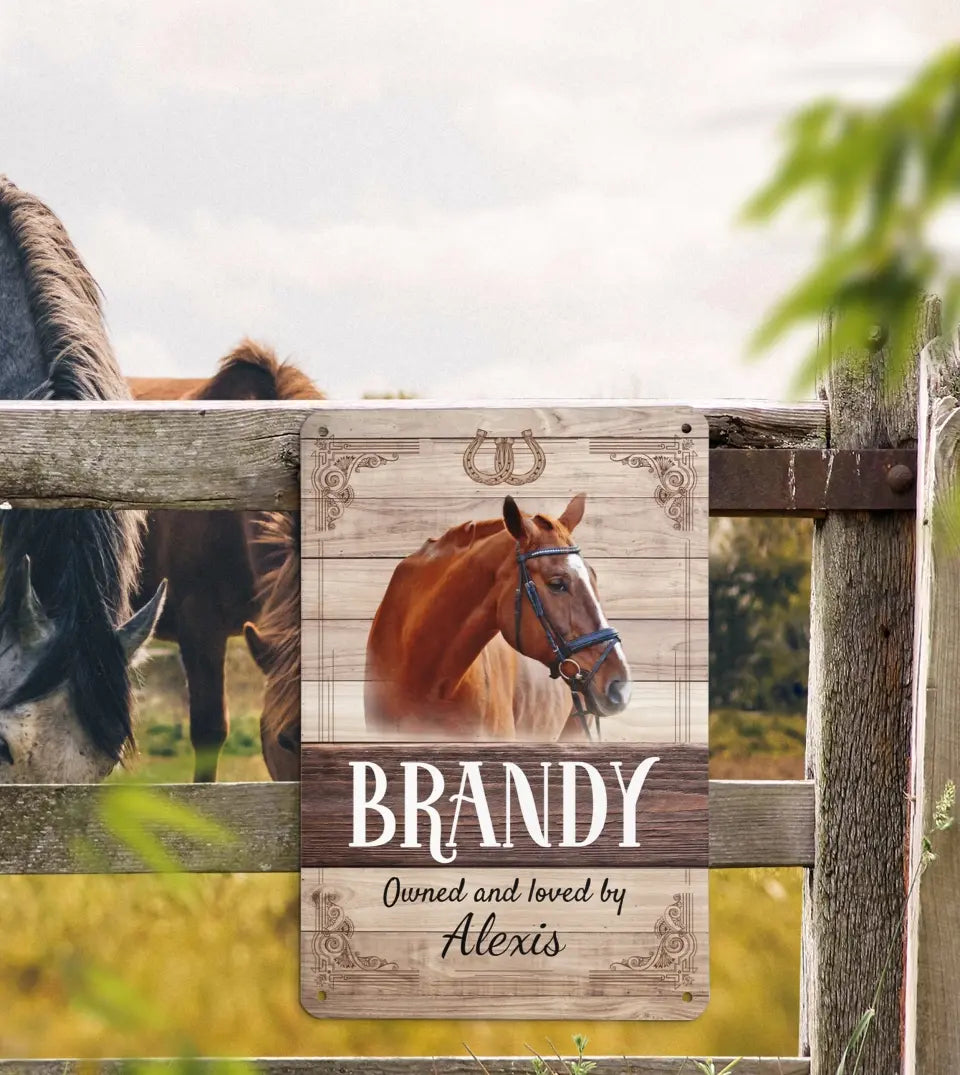Personalized Custom Horse Stall Name With Photo Aluminum Vertical Plates