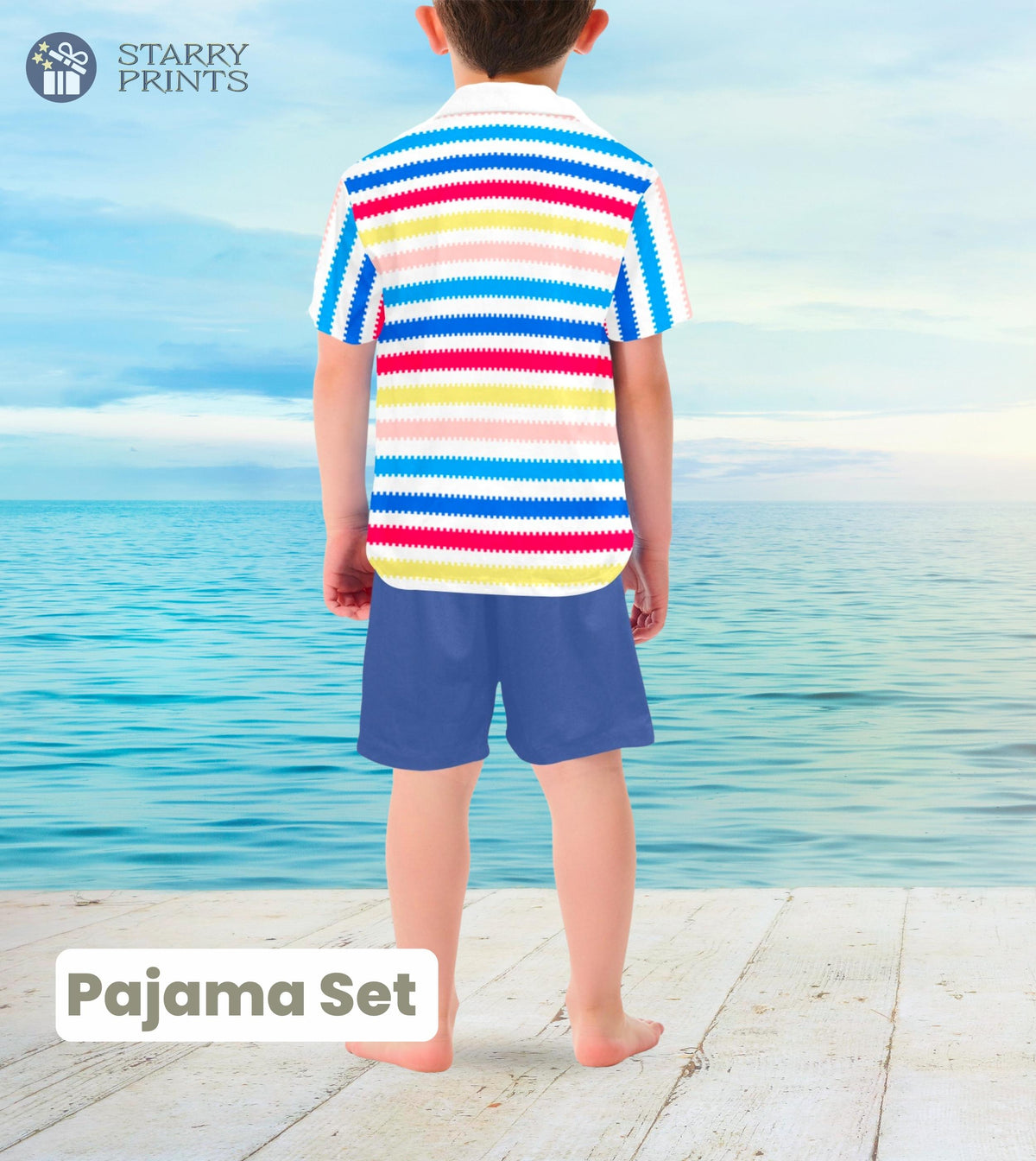 Allan Colorful Striped Pajama Set For Kids,Halloween Pajama For Kid