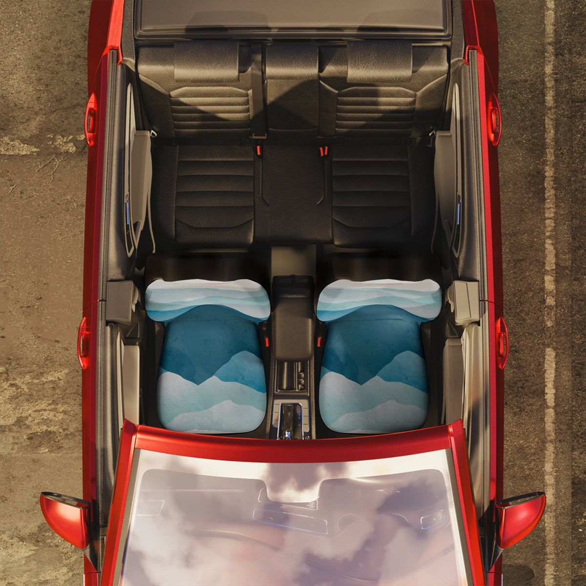 Green Boho sunrise Car Seat Covers Set, Aesthetic Retro Car Seat Cover, Cute Car accessories for women, Cute car decoration,Sunset car cover