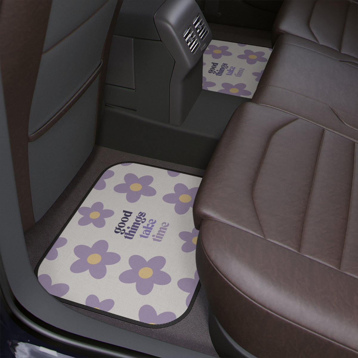 Boho Purple Car Floor Mats, Aesthetic Y2K Lilac Daisy Car Mat,Y2K Retro Car Accessories,Cute Car accessory for women,Cute Girly Car Decor