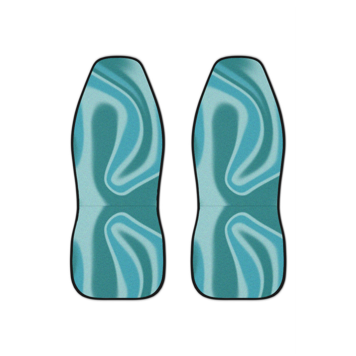 Teal Textured Car Seat Covers Set,Aesthetic Abstract Marble Pattern Car Driver Seat Cover,Cute Car Decor,Boho Wavy Car Accessory for Women