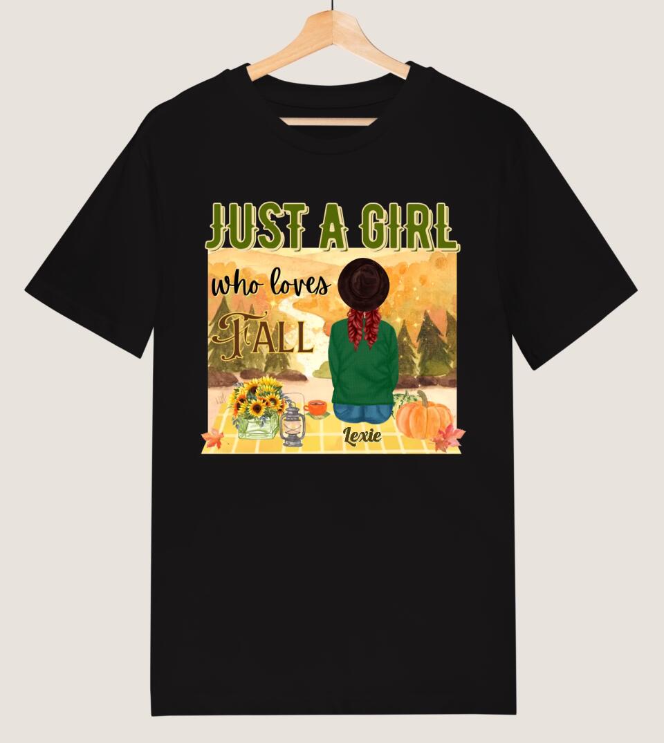 Just A Girl Who Loves Fall - Personalized Custom T-Shirt
