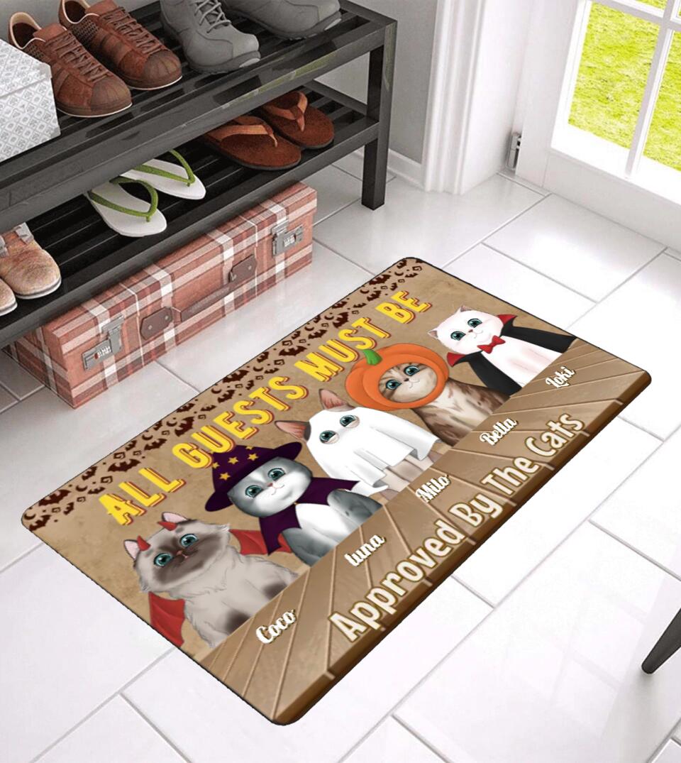 It's Freakin' Bats We Love Halloween - Funny Cats Personalized Custom Doormat - Gift For Cat Lovers, Halloween Gift