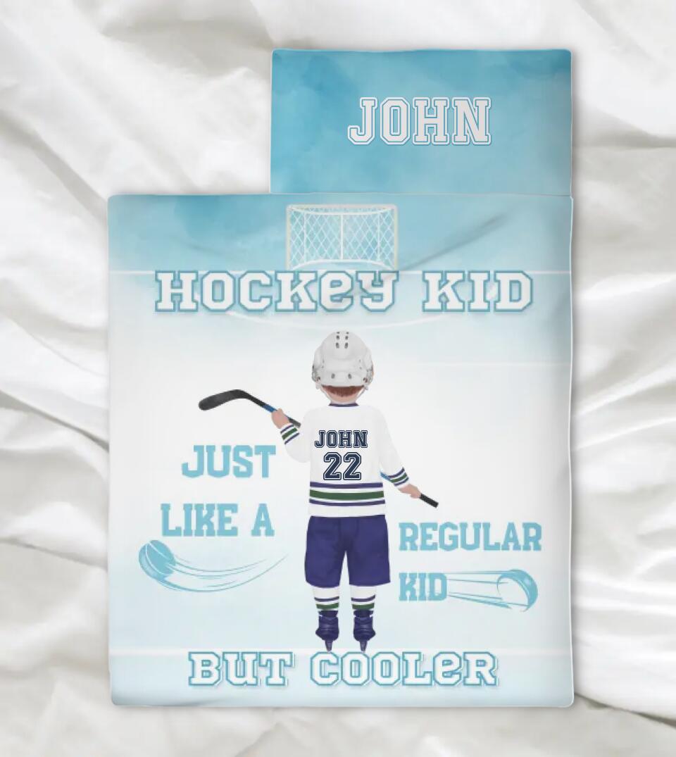 Personalized Kid's Sleeping Bag - Hockey Kid