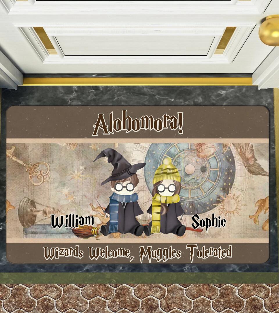 Wizard Lover Couple - Personalized Custom Doormat