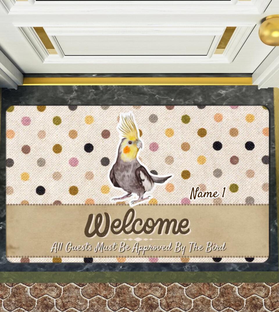 Parrot Cockatiel Cockatoo - Personalized Custom Welcome Doormat For Bird Lovers