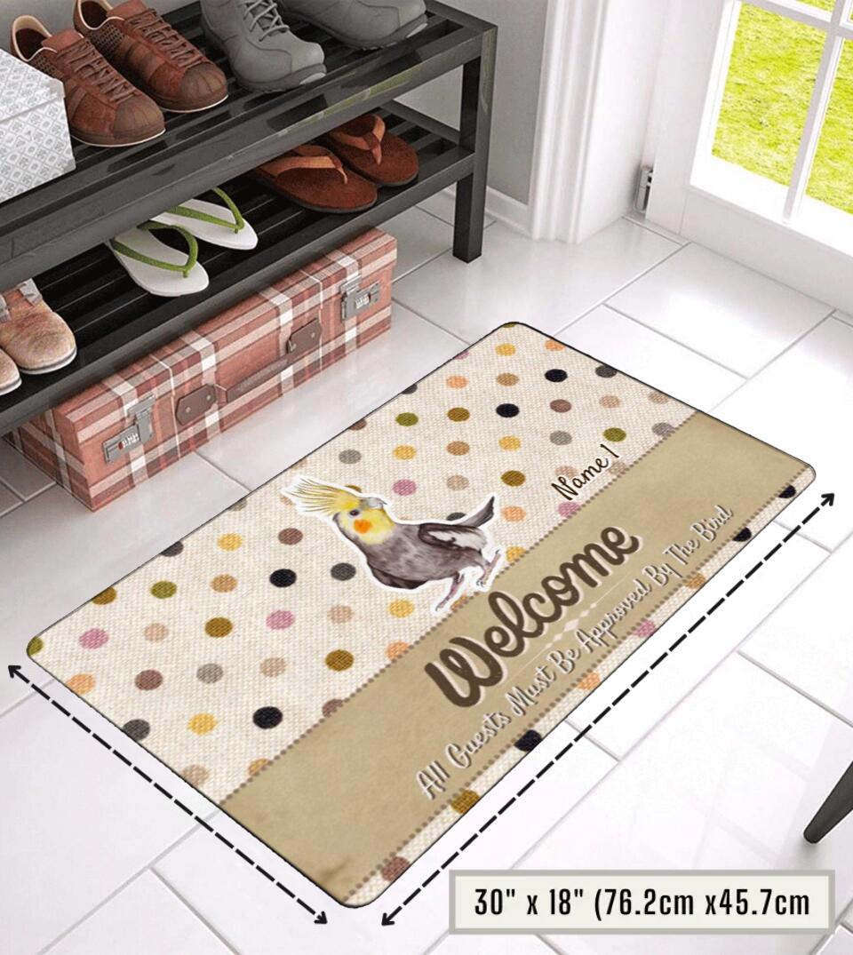 Parrot Cockatiel Cockatoo - Personalized Custom Welcome Doormat For Bird Lovers