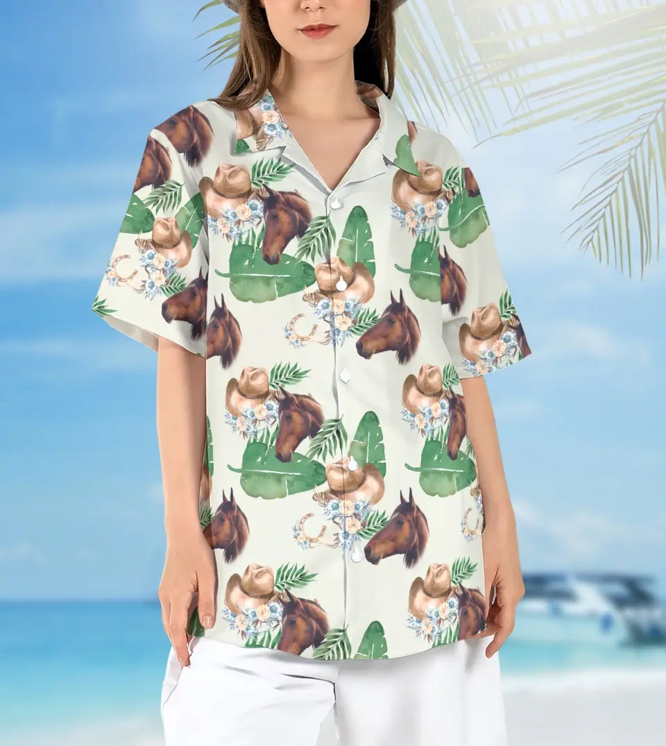 Personalized Hawaiian Shirt For Horse Lover