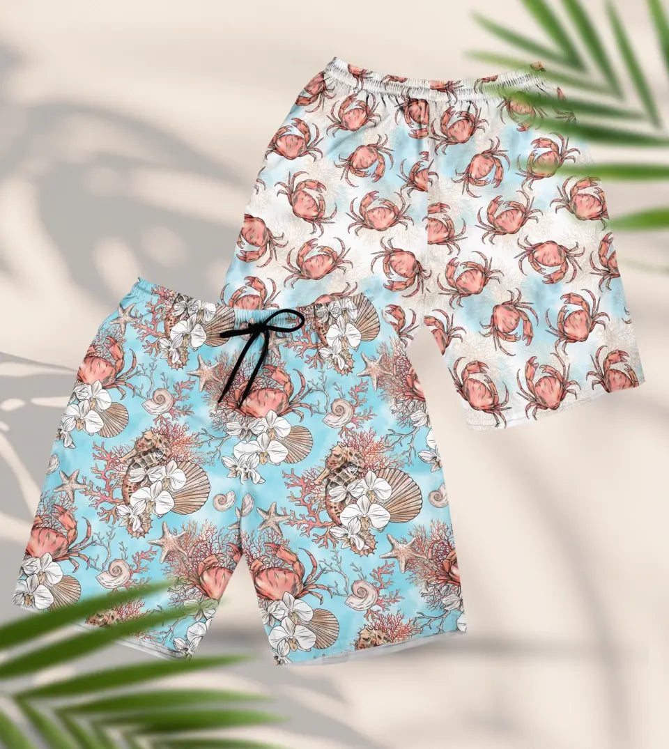 Ocean Theme Personalized Photo Custom Hawaiian Shorts