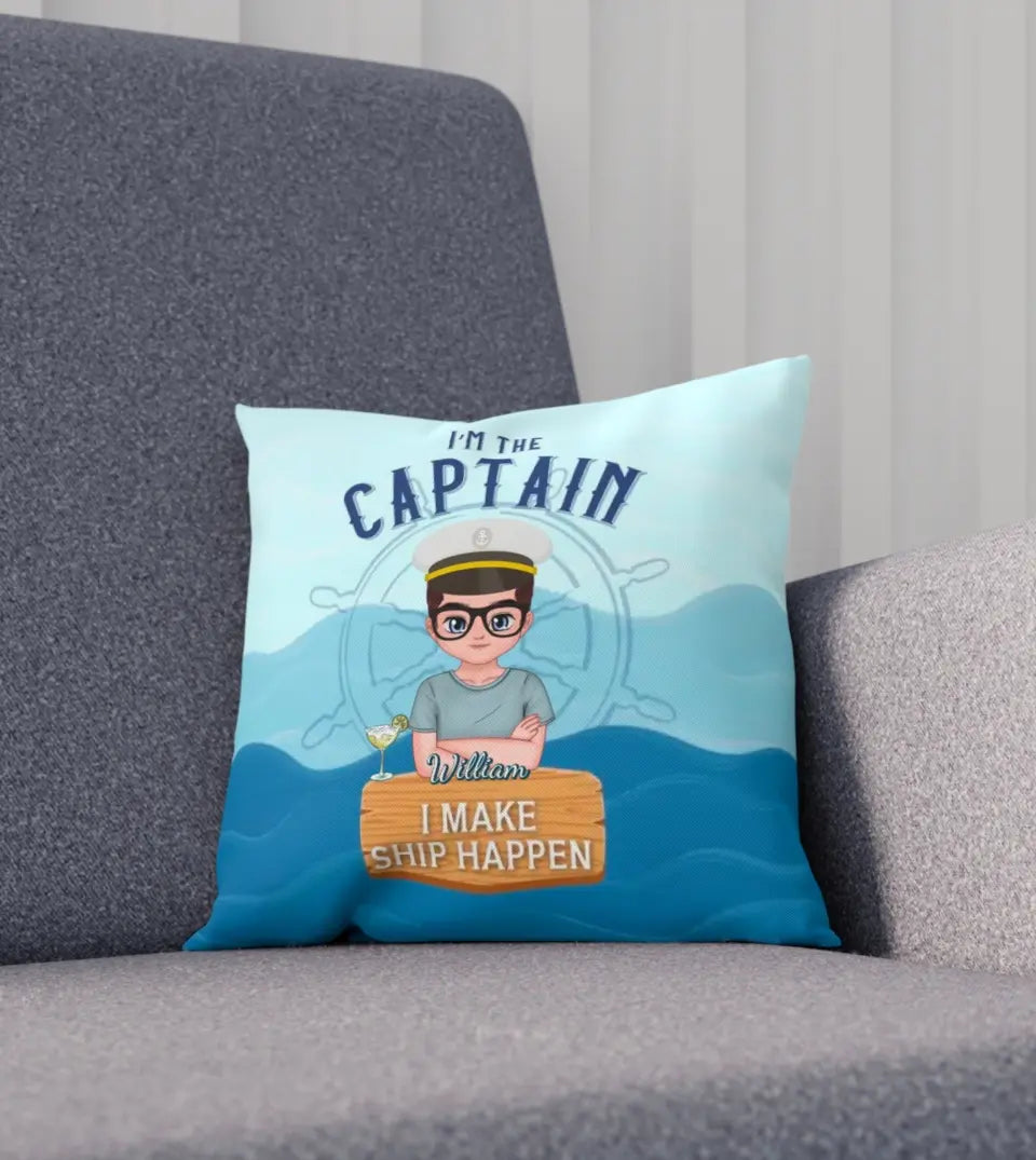 Personalized Funny Boating Pillow - Captain or First Mate - Matching Gift for Boating Couples