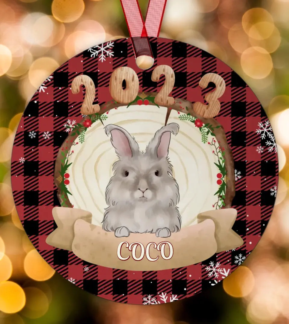 Rabbit Lovers - Personalized Circle Metal Ornament For Bunny Owners 2023 Christmas Gift