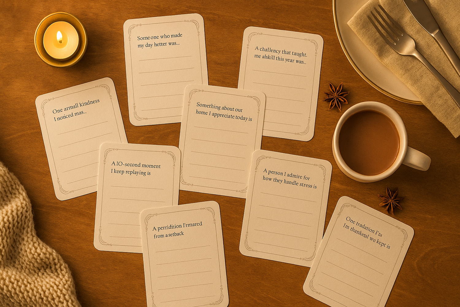 45 Thanksgiving Gratitude Prompts + Free Table Cards