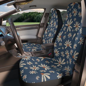 Vintage Chamomile Flower Car Seat Covers Set,Aesthetic Floral Car Seat Covers,Boho Car Decor,minimalist vehicle Interior decor for women