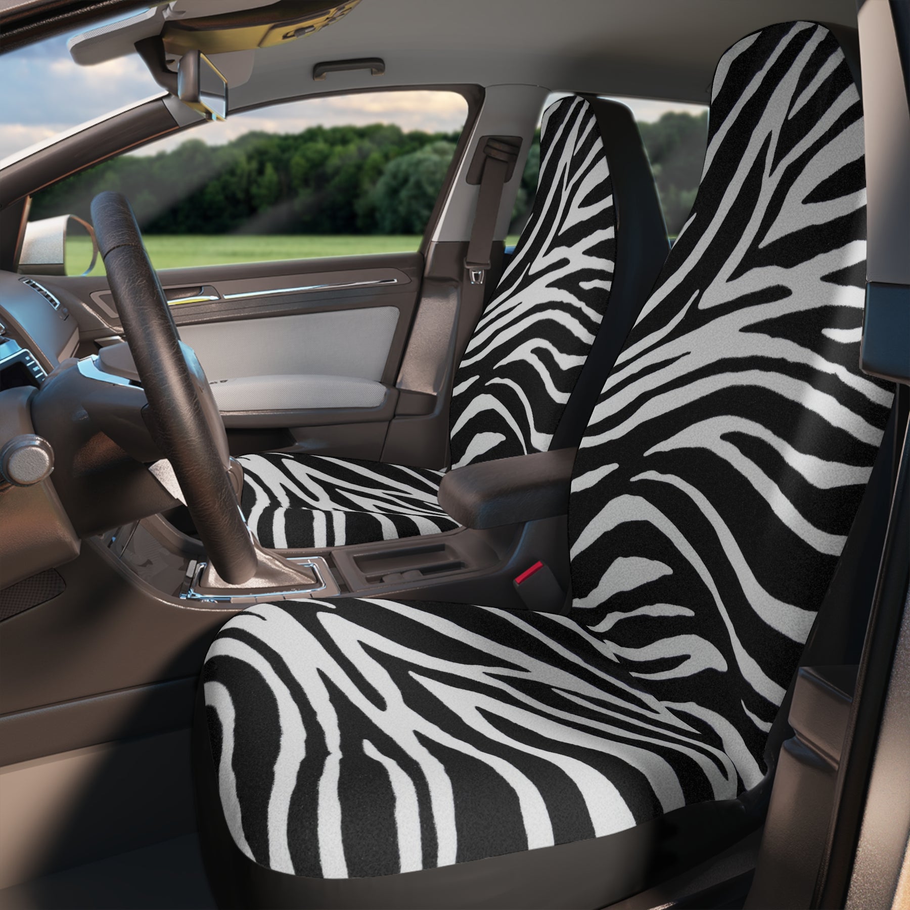 Animal print Car Front Seat Covers Set,Zebra skin pattern Car Seat Covers,Cute Car Decor,Cute car accessory,,minimalist interior car decor