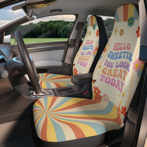 You Look Great Today Car Decor,Groovy Car Seat Covers Set of 2,Funky Car Seat Covers,new car gift,Kawaii car seat cover,Cute car accessory
