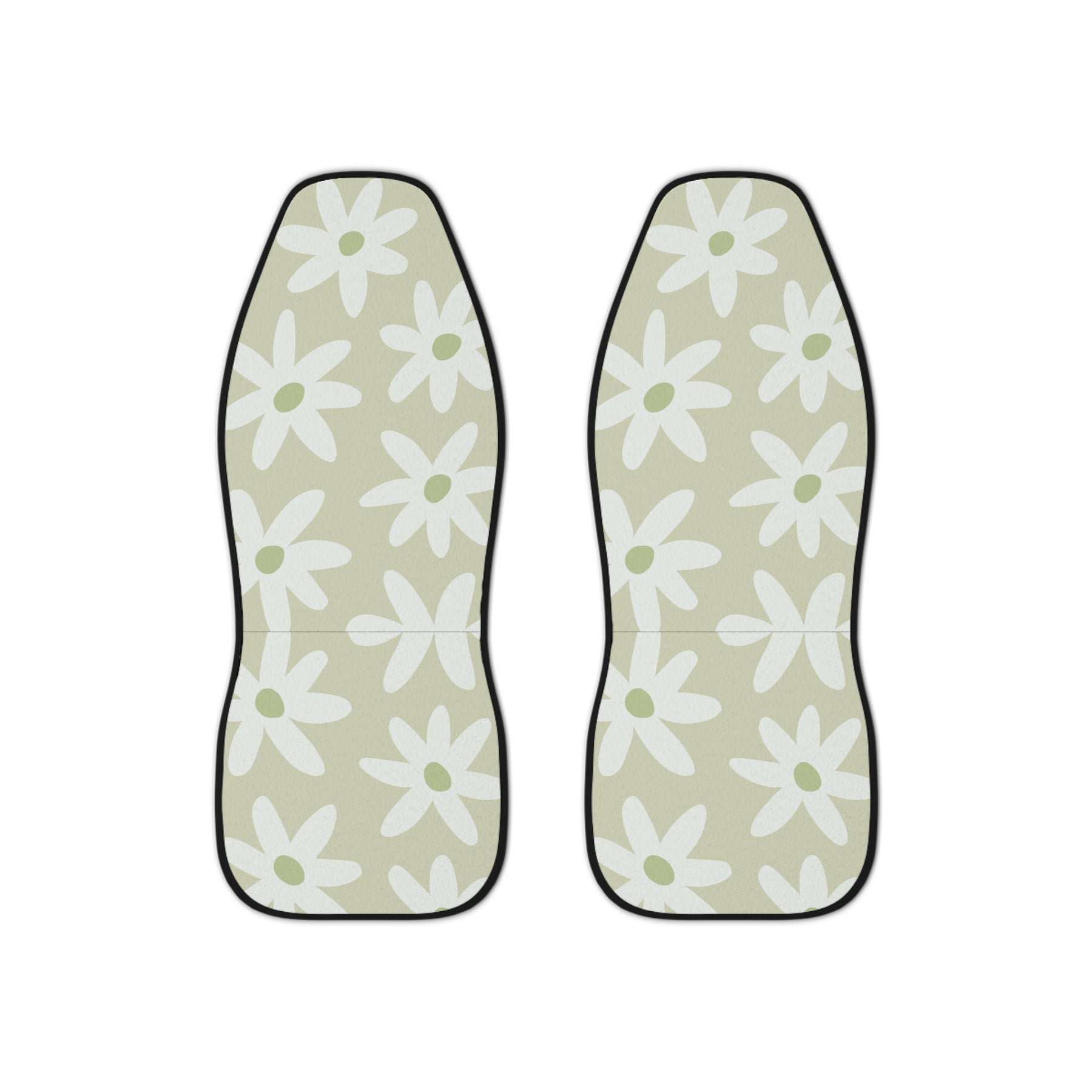 Cute Sage Green Car Seat Covers Set of 2,Aesthetic Daisy Car Seat Cover,Gift for new driver,Y2K Retro Vintage car accessories,Boho Car Decor