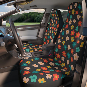 Hippie flower pattern Car Seat Covers Set, Aesthetic Boho Car Seat Cover, Gift for new driver,cute car Accessories for women,cute car decor