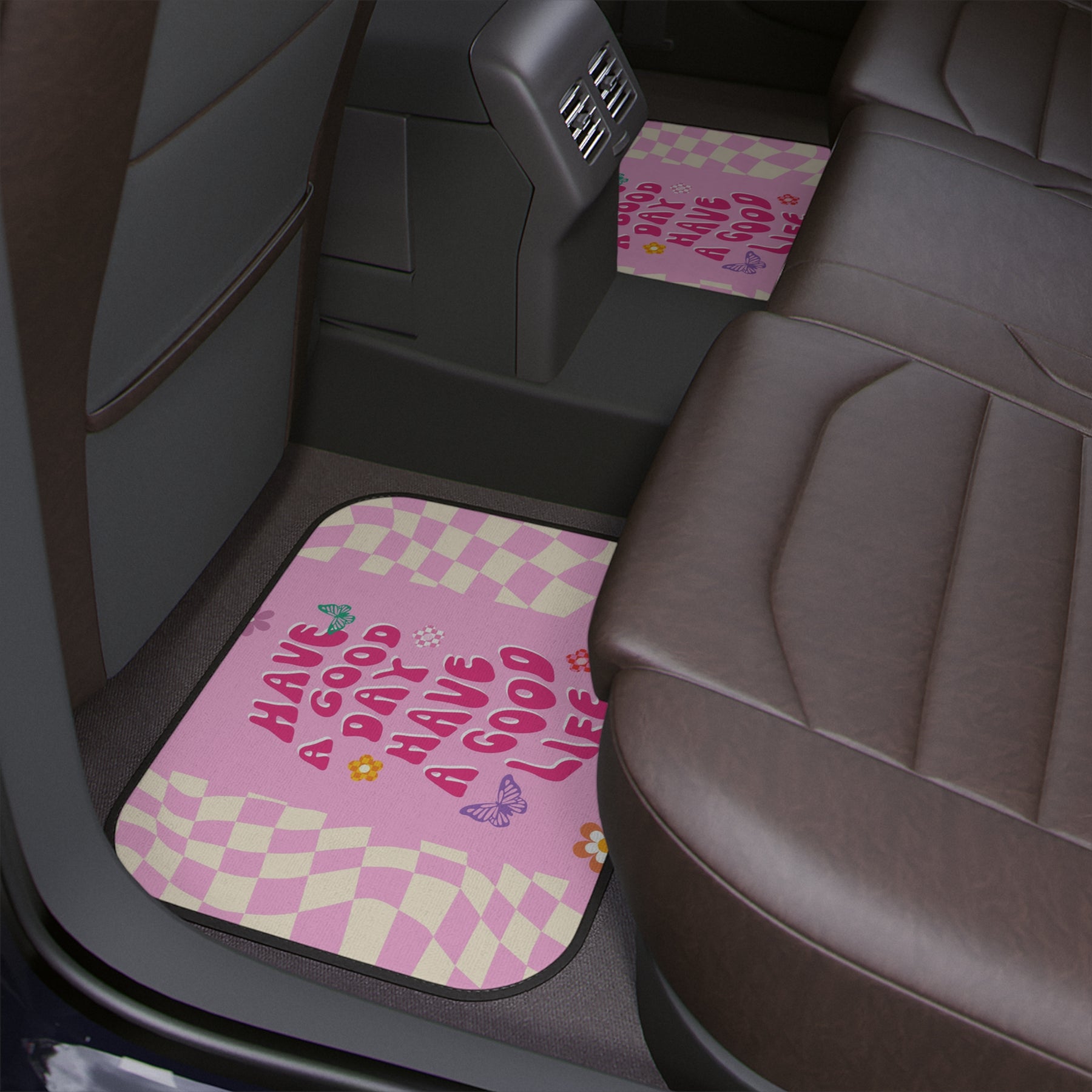 Boho Car Floor Mats Set of 2, Aesthetic Groovy Car Floor Mats,Y2K Retro Car Accessories