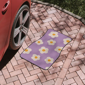 Kawaii Car Floor Mat,Aesthetic Flower Car Floor Mat,Cute Y2K Car Accessories,Girly Car accessories,cute interior car decor,purple car mat