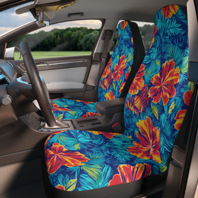 Car Seat Cover Hawaiian Flower Pattern,Retro Artistic Car Seat Cover,Summer Vibe Car Decor,Groovy Car Interior,Cute Car Accessory For Woman