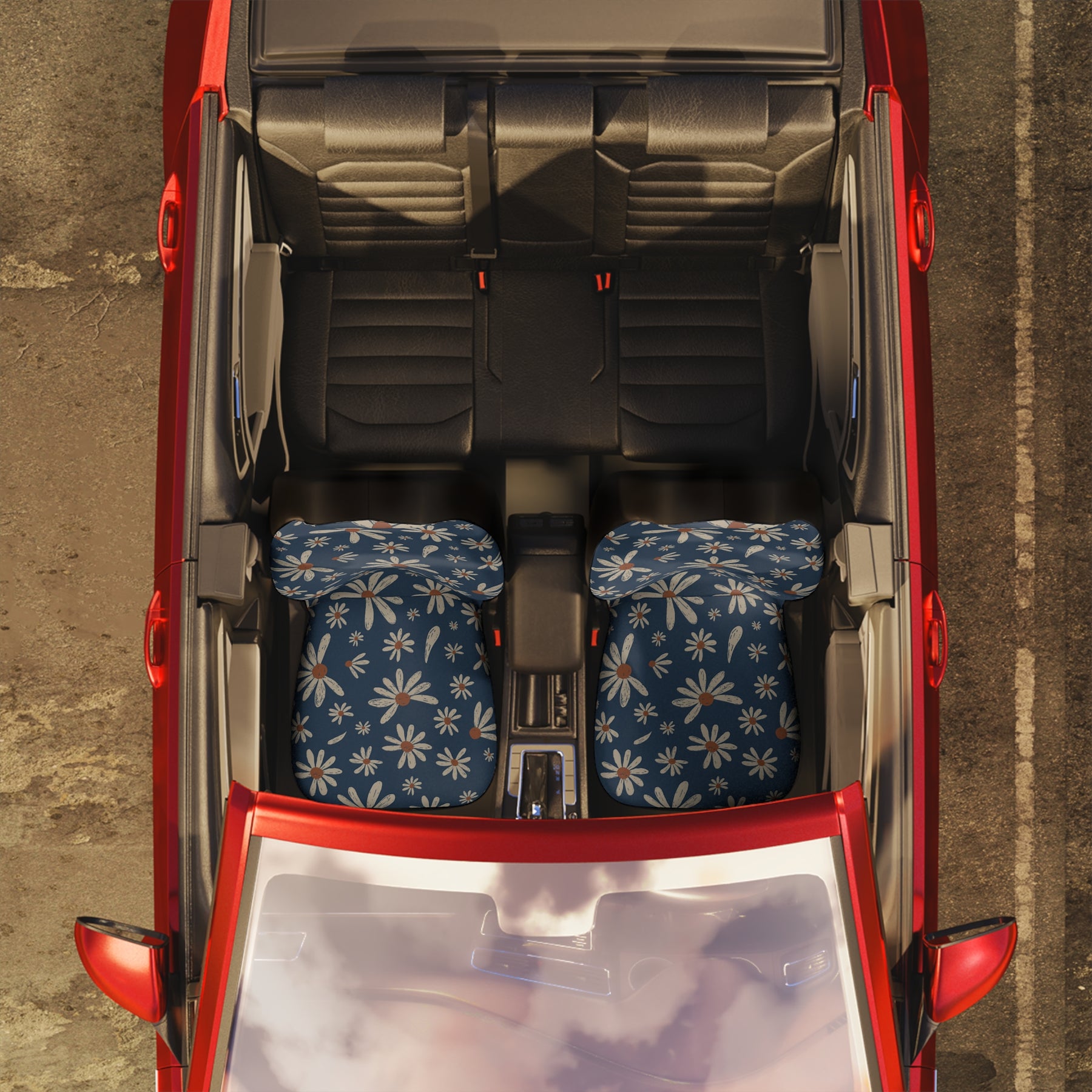 Vintage Chamomile Flower Car Seat Covers Set,Aesthetic Floral Car Seat Covers,Boho Car Decor,minimalist vehicle Interior decor for women