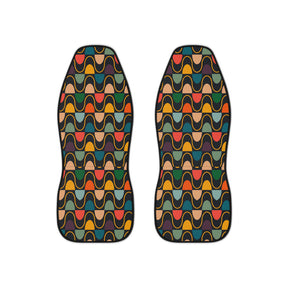 Mid-Century Modern Car Seat Covers Set,Aesthetic Abstract Pattern Car Driver Seat Cover,Boho 80s Retro Car Decor,Cute Car Accessory Woman