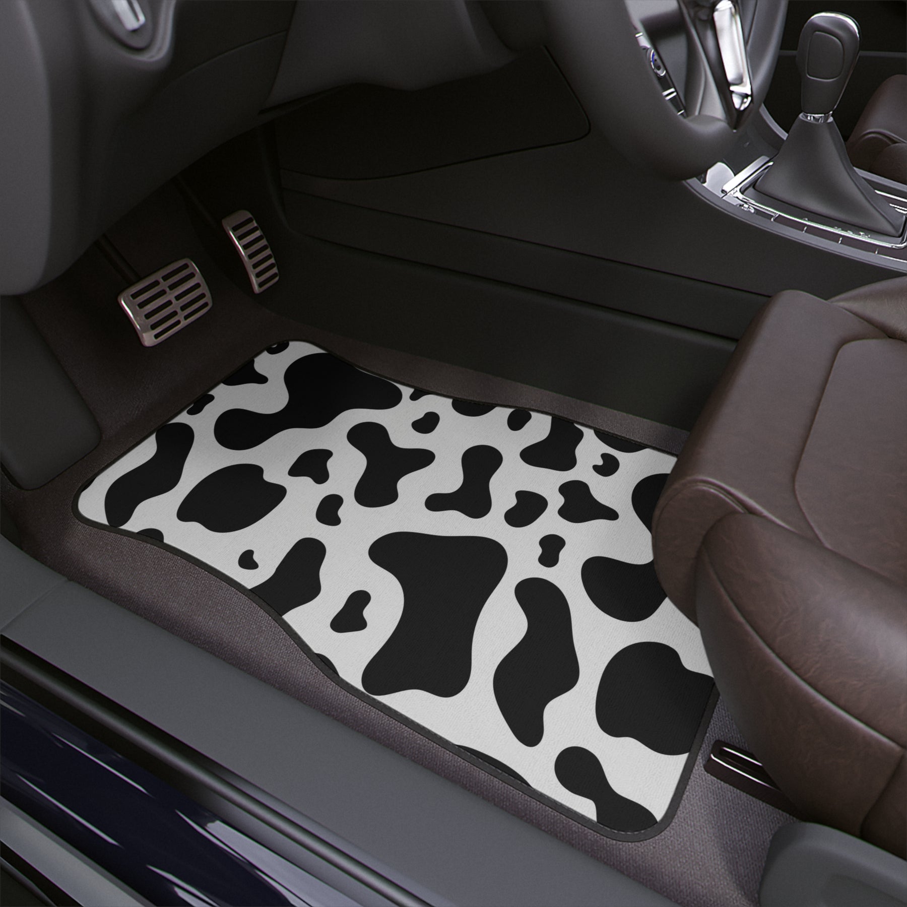 Animal Print Car Floor Mat,Cow skin pattern Car Floor Mat,Cute Car Accessories for women,boho car mats,boho interior car decor