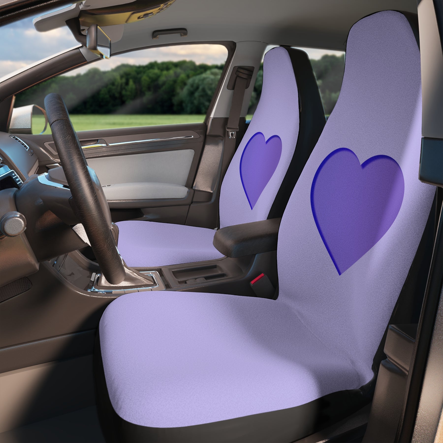 Purple Heart Car Seat Covers Set,Aesthetic heart Car Seat Covers,Cute Girly Car Decor,Textured car seat cover,car accessories for women