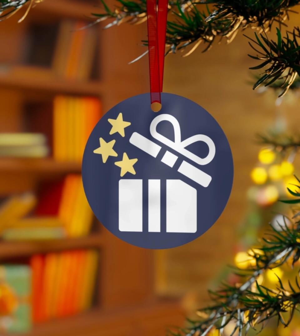 Best Friend or Couple Wizard theme - Personalized Circle Metal Ornament - Christmas Gift