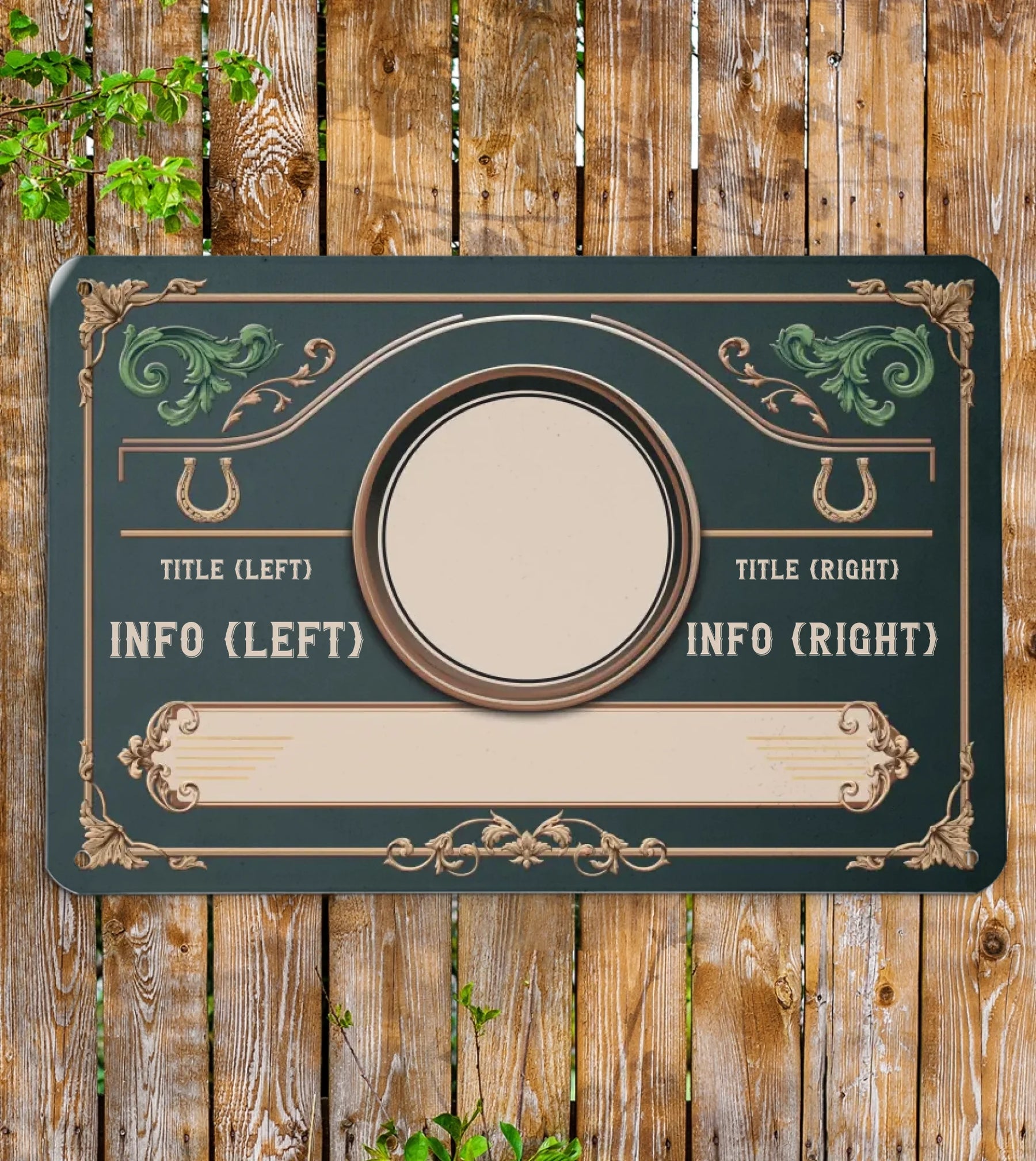 Custom Horse Stall Name Plate - Personalized Equestrian Stable Sign with Photo - Vintage Elegant Equine Barn Plaque
